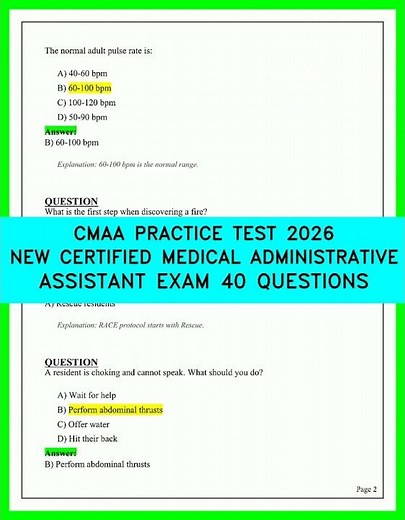CMAA Practice Test 2026: New Certified Medical Administrative Assistant Exam - 40 Sample Questions