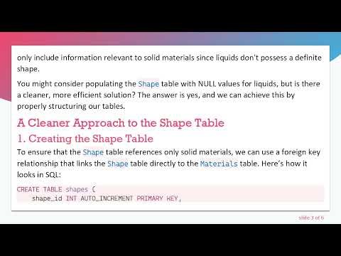 Creating a Shape Table for Solid Materials in SQL: A Clean Solution