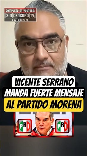 Vicente Serrano sends a strong message to MORENA! No more impunity in the Alito Moreno case!