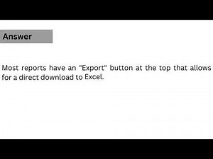 QuickBooks General Question & Answer | How do I export data to Excel from QuickBooks Online?