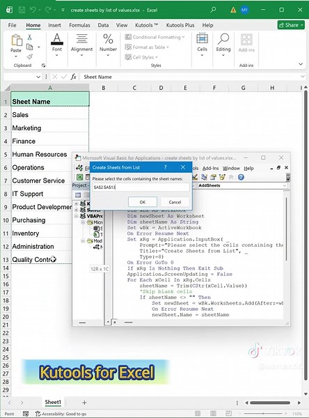 Create Multiple Excel Worksheets From A List | 3 Easy Methods