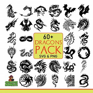 Dragon SVG Bundle, 4th Wing, Celestial Svg, Dragon Art, Svg Files for Cricut, Instant Download (60  SVG & PNG Files) - Etsy Canada