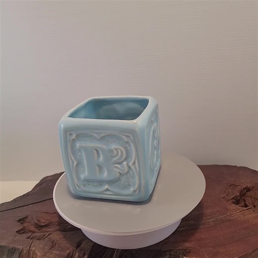 Vintage Mccoy Pottery Alphabet Block Planter: Baby Blue Nursery Decor - Etsy