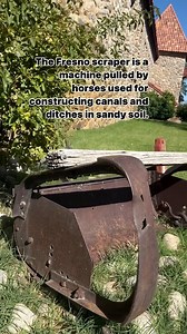 John Ives on Instagram: "What is a Fresno tool used for? invented in 1883 by James Porteous. Porteous was working with farmers in Fresno, California. The Fresno scraper is a machine pulled by horses used for constructing canals and ditches in sandy soil. . . . #HorseDriven #Horses #OldTools #Tool #Scraper #Bulldozer"