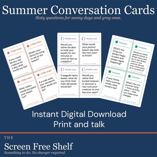 Summer Conversation Cards — Printable | 60 Questions | Instant Download | Family Activity - Etsy UK