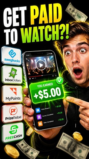 These 5 Websites Pay You for Watching Videos?! 😱💰@YouTube @youtubecreators @viralhog