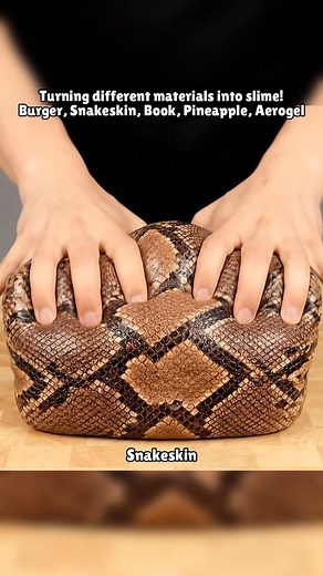 38K views · 485 reactions | Turning different things into slime! Which was your fav?  Burger, Snakeskin, Book, Pineapple, Aerogel! oddly satisfying ai ASMR | DJ Satisfying | Facebook