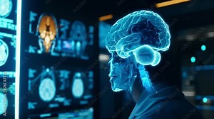 A live hologram of a patients brain scans depicting changes in brain activity for neurological monitoring during surgeries.