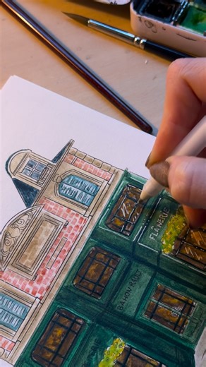 🎨 Anaïs fait de l’art 🎨 | Aquarelle cosy 🎨✨ Une jolie devanture de papeterie française, des couleurs douces et chaleureuses 🥰 Un livre à peindre à l’aquarelle,... | Instagram