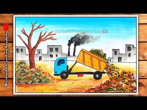 land pollution drawing||soil pollution poster painting