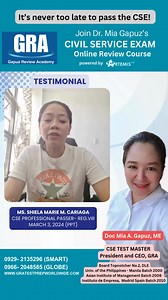 98 reactions | Join Dr. Mia Gapuz's Civil Service Exam Online Review...