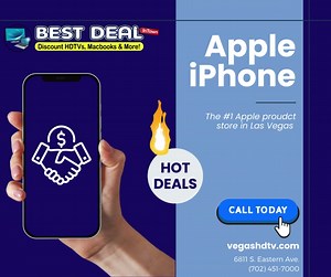 🔹 The #1 electronics store in Las Vegas for everything TVs and Apple! 💯📺 🍎 🔹 We are open everyday 10-7pm and Sundays 10-6pm 🎈 🔹 We accept all forms of payment and even have a 90 day no credit payment plan, message me for an application! 💵 🔹 We now buy and accept Apple Trade-Ins! 💻 📱 (Message for more info) 🔹 You can see all of our inventory and pricing by stopping by the store or visiting our website! www.VegasHDTV.com 🔹 Best Deal in Town 6811 S. Eastern Ave Las Vegas, NV 89119 | Be