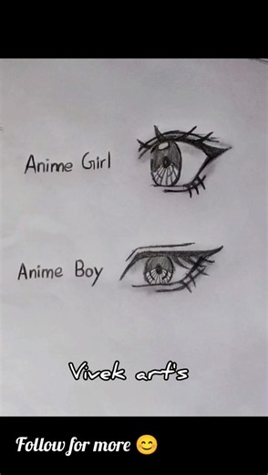 how to draw anime eyes(girl & boy)#drawing #viral #eyedrawing #howtodraw #shorts #tutorial #sketch