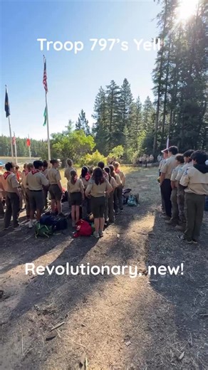 Tigard Troop 799 and 797 on Instagram: "Troop 797 created a unique yell when we were founded in 2019. The “revolutionary new” part was in reference to the Boeing 797 airplane created in 2019. And shhh! The troop’s logo is modeled after Boeing’s logo. 😉 Give a listen! What do you think?"