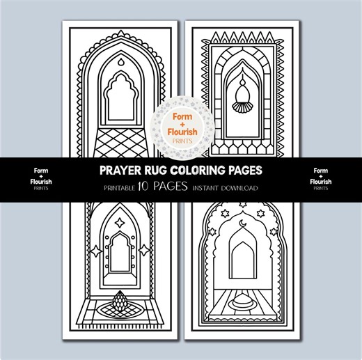 Prayer Rug Coloring Pages, Islamic Art Activity (A4 PDF Digital Download) - Etsy Canada