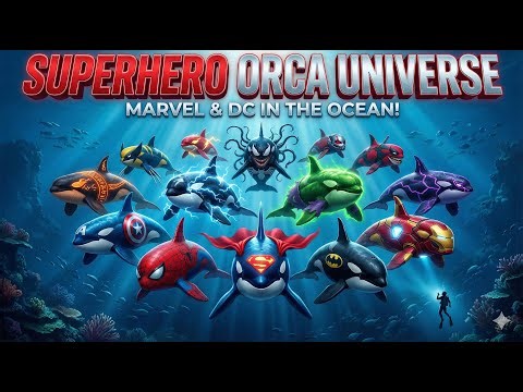 SUPERHEROES Transform Into GIANT KILLER WHALE Orca 🐋🔥 Spider Man to Venom Cinematic Transformation