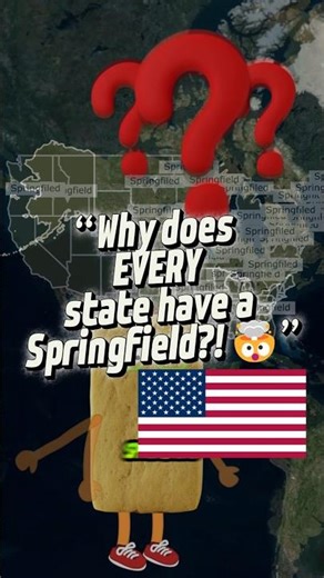 “Why does EVERY state have a Springfield?! 🤯” #usa #geography #funfacts #didyouknow #americanfacts