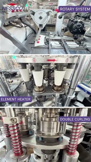 Advanced High-Speed Paper Cup Machine Featuring Rotary System, Element Heater & Double Curling.