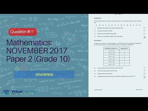STATISTICS | November 2017: Mathematics Paper 2 Question 1 (Grade 10)