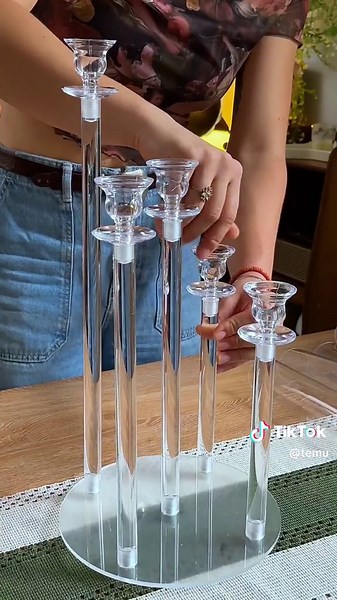 Transform any occasion with our Elegant 5-Arm Acrylic Candle Holder, Ideal for weddings and holidays, add that sparkle to your table.🔎 Search duu5539 on Temu for this amazing product! #Temu #TemuFinds