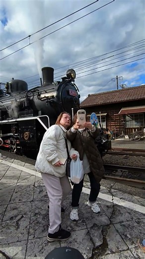 Oigawa Railway Ieyama Station C10 steam locomotive stops #railway #japanrailway #train #steamloco...