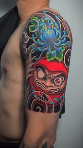 Chrysanthemum X Daruma Client from Australia Done using VENOM Tattoo INK.PH & KLOUD Tattoo Product #raizacktattoostudio #Raizacktattoo #raizackarts #fbreels2025ツ #fbpost2025 #fyp #freehandtattooartist #chrysanthemum #daruma | Ryan Tolda