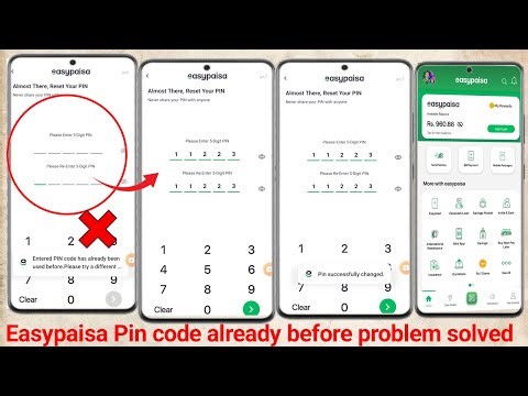 Easypaisa Enter pin code has already been used before please try again different pin code issue