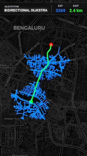 kreggscode on Instagram: "Real map implementation of Bidirectional Dijkstra algorithm #coding #sorting #dijkstra #datavisualization #datascience"