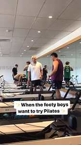 It was great to have some of the Maroochydore Swans reserves join us at KX Mooloolaba for their first Pilates class today. They gave it their all, complete with sound effects and some shaky legs. | KX Pilates