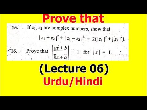 6. Prove that |z1+z2|^2+|z1-z2|^2=2(|z1|^2+|z2|^2) for complex numbers z1 and z2
