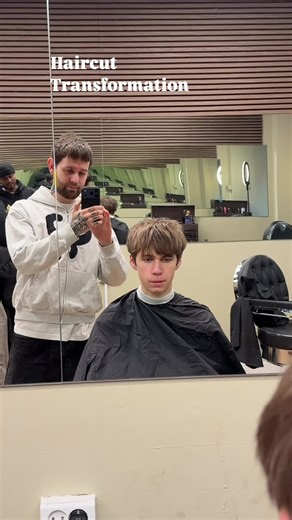 Haircut transformation, mid fade cropped fringe #barber #fyyyyp #barbershop #menshair #frisør