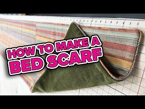 How to Make a Bed Scarf (Bed Runner) with Bump Interlining and Velvet Fabric Using Staples