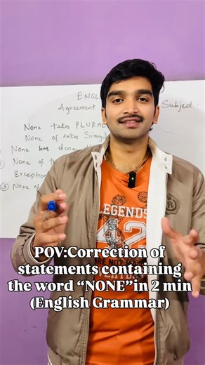venki'slogics on Instagram: "Correction of statements containing the word NONE Use code LOGICS to get 12% Instant Discount,MAHAPARV SALE, GetTestbook Pass Pro at 351 - https://link.testbook.com/WzH4M2ZMyXb #upsc #constable #subinspector #appsc #govtexam #shortcut #english #grammar #verb #preposition #ssccpo #siexam#constableexam#appsc#tgpscgroup2 #tgpscgroup1#appscgroup2 #appscgroup2 #tspsc #viralshorts#viral #viralreels #group1 #group2 #group3 #group4#ssccgl #rrbntpc #chsl"