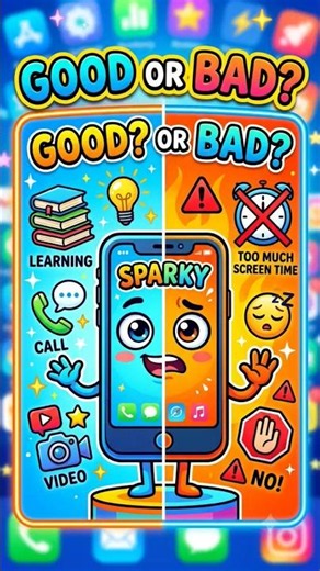 Talking Mobile Phone 📱 | Good vs Bad Side Explained | Cartoon Story