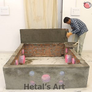 Cement bed making | Hetal's Art