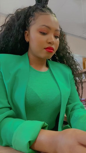 Exploring Style: Long Curly Hair and Green Blazer Look