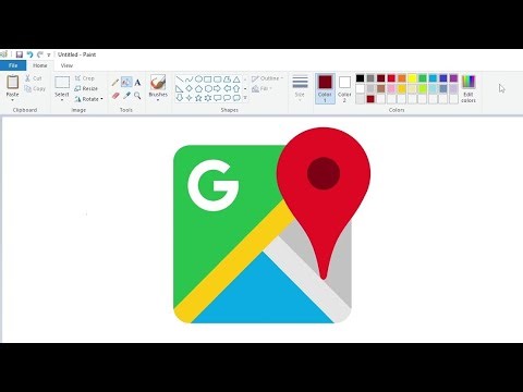 How to draw Google Maps icon in MS Paint | Easy step by step drawing
