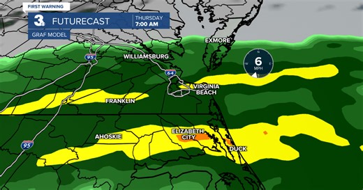 First Warning Forecast: Cloudy, warmer, and breezy today, Rain tomorrow