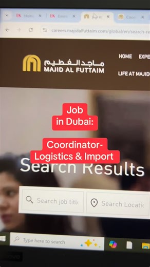 NAJMAT DEIRA TYPING SERVICES on Instagram: "Coordinator- Logistics & Import Job in Majid Al Futtaim Company, Dubai UAE 🇦🇪"