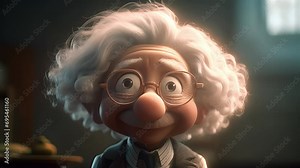 Cartoon character of a scientist. Created with Generative AI