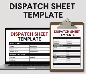 Dispatch Sheet Template for Trucking | Owner Operator | Editable Excel   Printable PDF | Freight Dispatch Form - Etsy