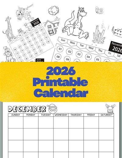2026 Coloring Calendar With Daily Activities | Printable Kids Planner | A4 & Letter | Digital Download - Etsy