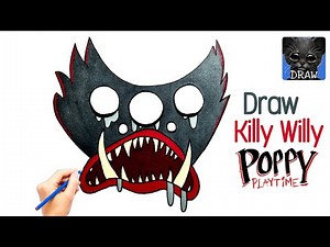 How to Draw Killy Willy Head from Poppy Playtime step by step