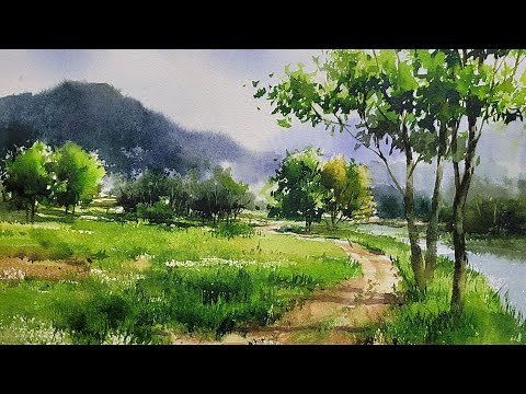 5월의 공원길[풍경 수채화/Landscape Watercolor] 야외 스케치/May