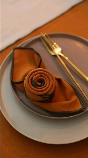 How to fold a Napkin into Rose 🌹 | napkin flower | table napkin folding