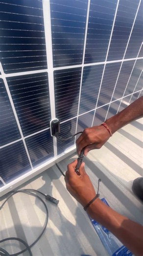 Solar panel installation with micro inverter #solarpanel #diyhacks #eletricalwork #solar