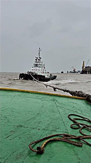 🌊 Tugboat Rolling in Rough Sea | Powerful Waves 🌊🚢 #shorts