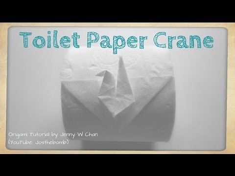 Toilet Paper Origami Crane - How to Fold Origami Crane From Toilet Paper