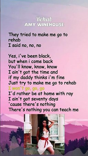 Amy Winehouse - Rehab (Lyrics) #shorts