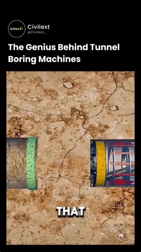 civilext on Instagram: "Ever wondered how tunnels don’t collapse while being drilled deep underground? Tunnel Boring Machines (TBMs) do more than just cut rock. As the cutter head advances, hydraulic systems push pre-cast concrete segments into place, forming a rigid ring that supports the ground immediately. The tunnel is protected before the machine even moves forward—that’s how engineers keep entire mountains from falling in. Engineering at its smartest ⚙️ Credit: ZackDFilm 👉 Follow for more